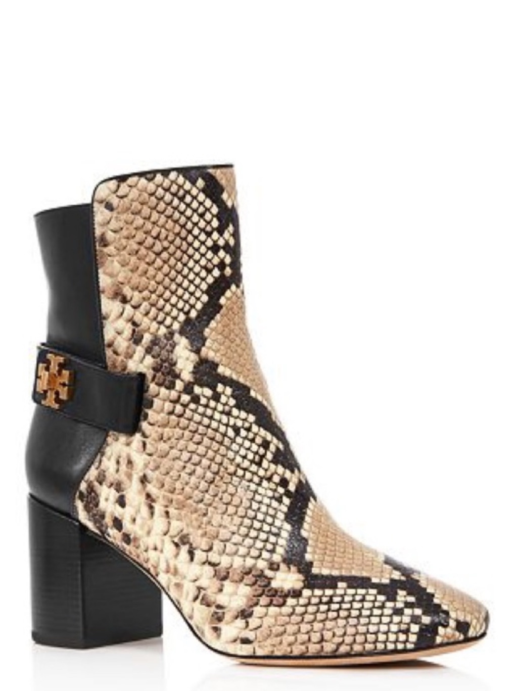 Tory Burch Kira Snake Leather Heel Boots Shoes Sz 9.5